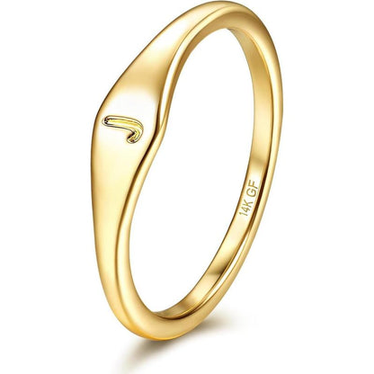 Dainty Gold Initial Ring