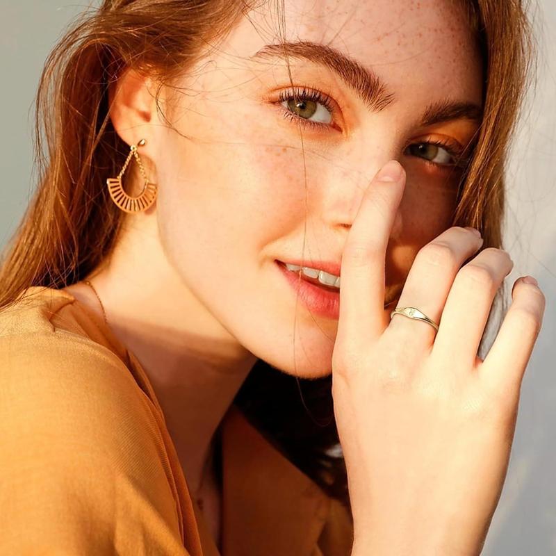 Dainty Gold Initial Ring