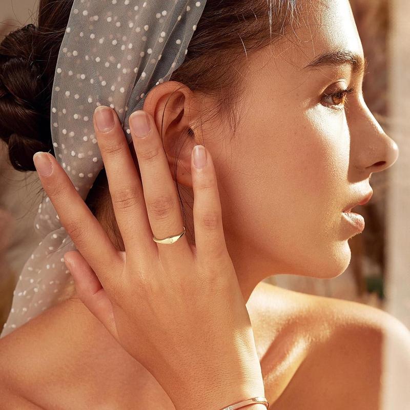 Dainty Gold Initial Ring